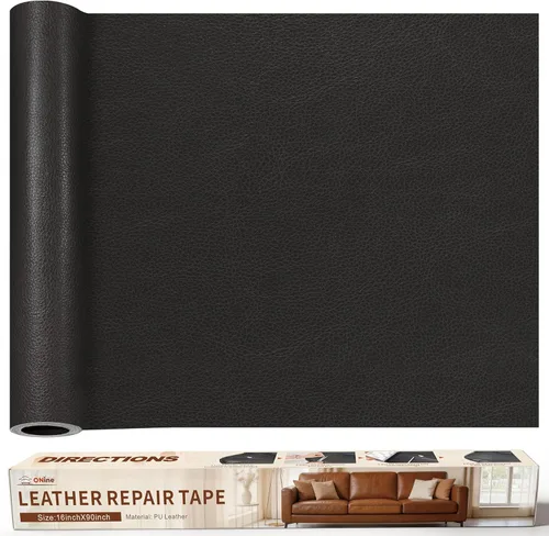Miniatura 63 de Cinta de reparación de piel de 3 x 60 pulgadas, parche autoadhesivo de reparación de piel para sofás, muebles, asiento del conductor (color negro)