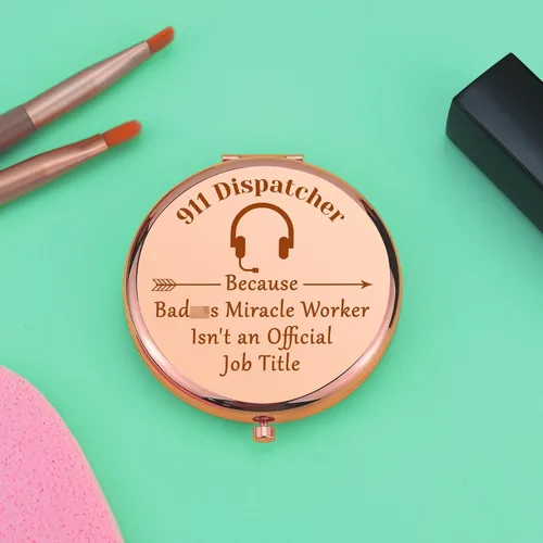 Miniatura 5 de 911 Regalos de operador para mujeres, regalos de agradecimiento, espejo de maquillaje compacto, regalos de despachador 911, despachador