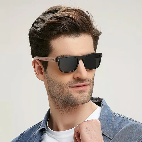 Miniatura 3 de Lentes de sol de bambú hechos a mano con cristales polarizados para hombres y mujeres