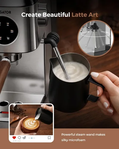 Miniatura 3 de Espresso Machine 20 Bar, Compact Coffee Maker with Milk Frother, Espresso Maker with 50oz Removable Water Tank for Home & Office, Coffee Machine for