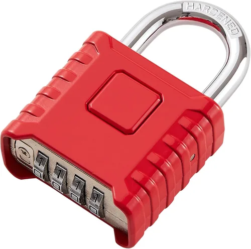 Miniatura 15 de 1 cerradura de combinación de 4 dígitos resistente, desbloqueo con un toque, función antierror, candado grande impermeable de alta seguridad