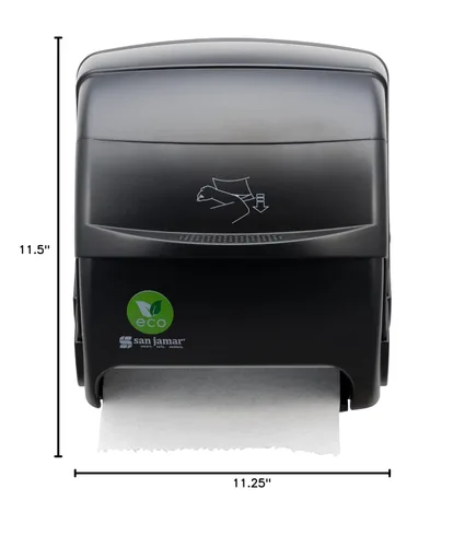 Miniatura 7 de San Jamar Ecologic Integra - Dispensador de toallas de papel de plástico reciclado, capacidad de rollo universal, dispensador de pared con cero Negro