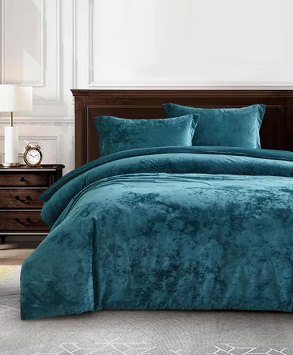 Miniatura 15 de Chezmoi Collection Lux - Juego de edredón de terciopelo gris peltre de 2 piezas, tamaño individual, juego de ropa de cama de terciopelo de felpa