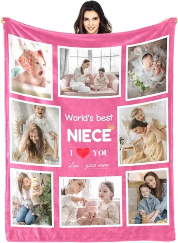 Miniatura 27 de Regalos para hija, mantas personalizadas con fotos, mejor manta para hija, manta personalizada con foto de niños, mantas personalizadas con collage