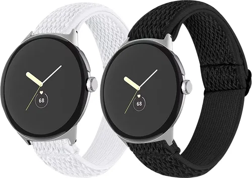 Miniatura 10 de FitTurn Compatible con Google Pixel Watch 3 de 1.614 pulgadas/Pixel Watch 2/Pixel Watch Correa elástica ajustable de tela de nailon de repuesto