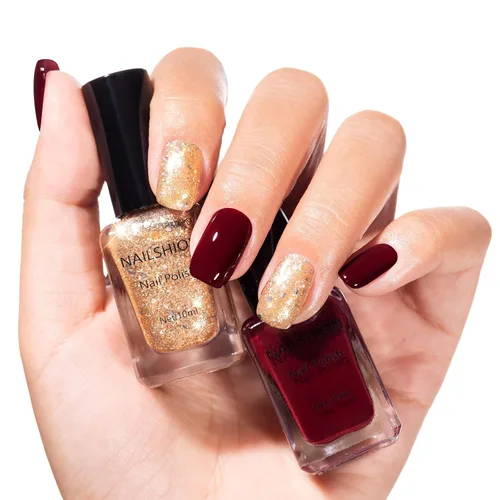 Miniatura 22 de Capa base y capa superior, esmalte de uñas regular transparente, rico en calcio VE secado rápido al aire fortalecimiento de uñas, sin gel, 2 piezas