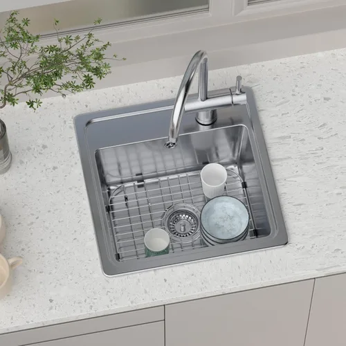 Miniatura 6 de Rejilla inferior para fregadero de cocina, protector de rejilla de fregadero de acero inoxidable para cocina, fregadero individual, protector