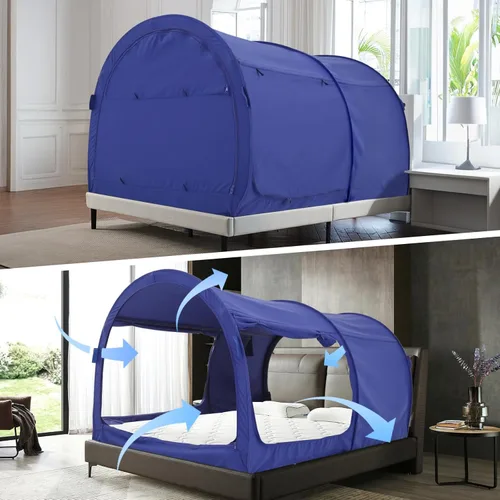 Miniatura 16 de Alvantor Tienda de campaña con dosel para cama, tiendas de campaña de ensueño, espacio de privacidad, tamaño individual, tiendas de campaña