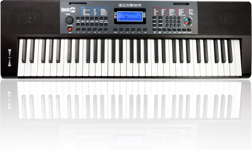 Miniatura 2 de RockJam - Piano de teclado de 61 teclas con flexión de tono, fuente de alimentación, soporte para partituras, calcomanías para notas de piano