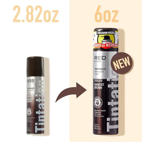Miniatura 3 de Red by Kiss Tintation Spray de color temporal para el cabello, cobertura instantánea de retoque de raíces grises, resistente al agua y a las Negro