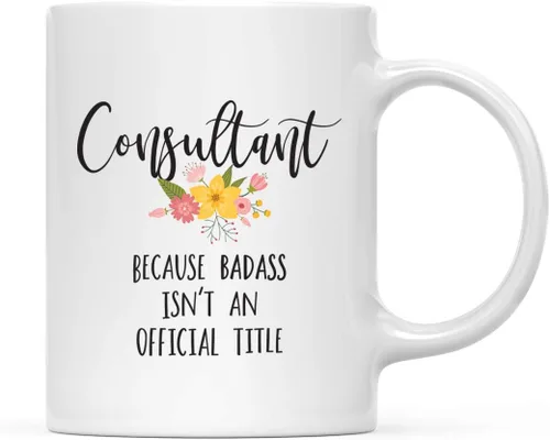 Miniatura 72 de Andaz Press Taza de café de 11 onzas, regalo de broma, tía porque Badass no es un título oficial, gráfico floral, 1 paquete