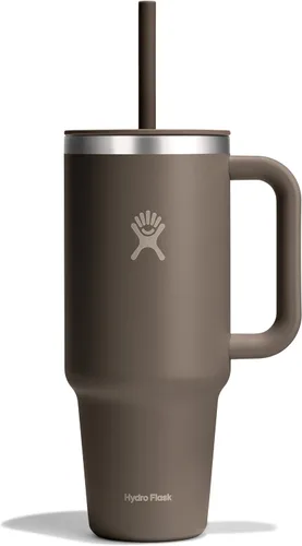 Miniatura 45 de Hydro Flask Vaso de Viaje con Asa, Tapa y Pajita - Acero Inoxidable Aislado en 24 Oz Aloe