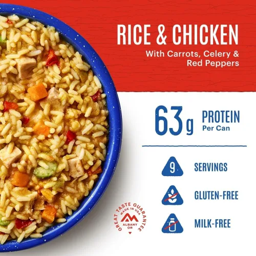 Miniatura 3 de Mountain House Lata de arroz y pollo #10 Alimentos liofilizados para mochileros y campamentos Alimentos de supervivencia y emergencia Sin