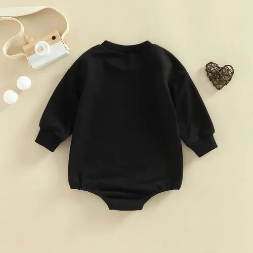 Miniatura 11 de SOLILOQUY Traje de manga larga con cuello redondo para el primer día de San Valentín para bebé niño y niña, mameluco de corazón de amor