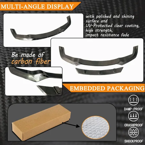 Miniatura 6 de Protector divisor de alerón de barbilla de fibra de carbono para BMW Serie 2 F87 M2 Coupe de 2 puertas 2016-2020 salida de fábrica CF