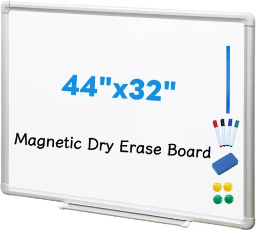 Miniatura 8 de DEVELOP Pizarra blanca magnética de borrado en seco de 24 x 36 pulgadas, marco de aluminio montado en la pared con bandeja de marcadores desmontable