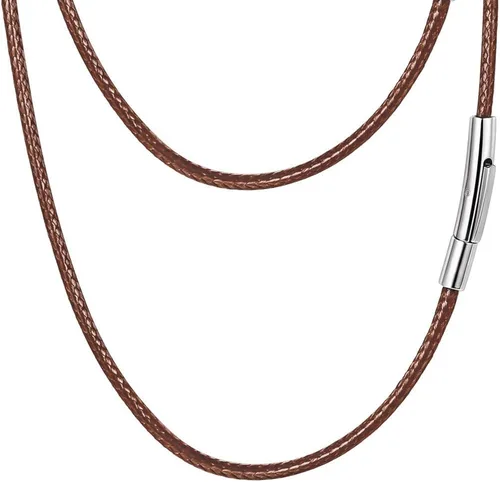 Miniatura 31 de PROSTEEL Collar de cuero impermeable para hombre, 0.079 in/0.118 in, 16 a 30 pulgadas, con cierre de acero inoxidable, cadena de bricolaje
