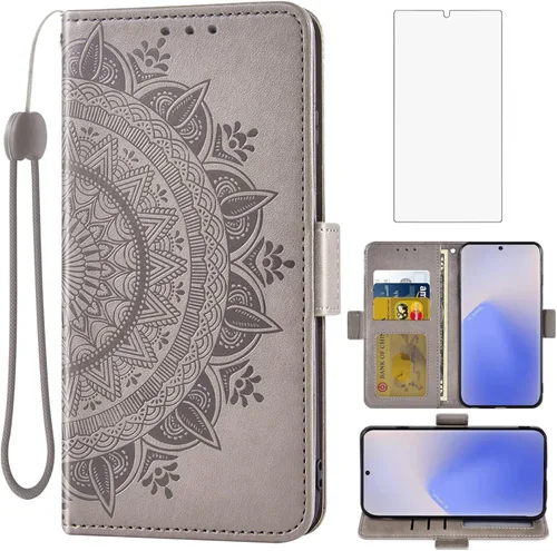 Compatible con Samsung Galaxy Note 20 Glaxay Note20 5G - Funda tipo cartera de vidrio templado, protector de pantalla, tarjetero con correa de