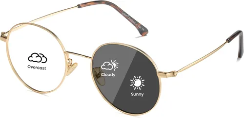 Miniatura 19 de Cyxus Gafas Redondas con Bloqueo de Luz Azul para Hombres y Mujeres, Marco de Alambre, Ultraligeras, Cómodas, para Oficina, Computadora