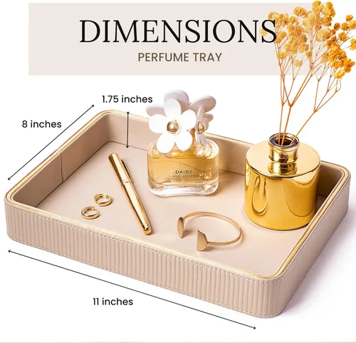 Miniatura 2 de Bandeja de perfume, organizador de mesita de noche, organizador de perfumes, bandejas de perfume para tocador, bandeja de tocador para tocador