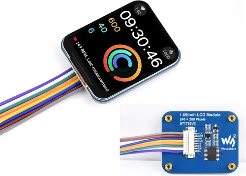 waveshare Módulo de pantalla LCD de 1.69 pulgadas, pantalla IPS de 240 x 280, colores de pantalla RGB de 262 K, interfaz SPI, chip controlador 1.6 in