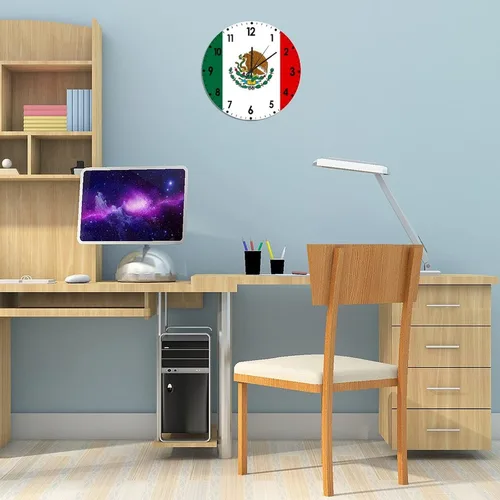 Miniatura 777 de Cheyan Reloj de pared con bandera de Canadá de 12 pulgadas, silencioso, sin tictac, de PVC, funciona con pilas, reloj redondo decorativo, regalo