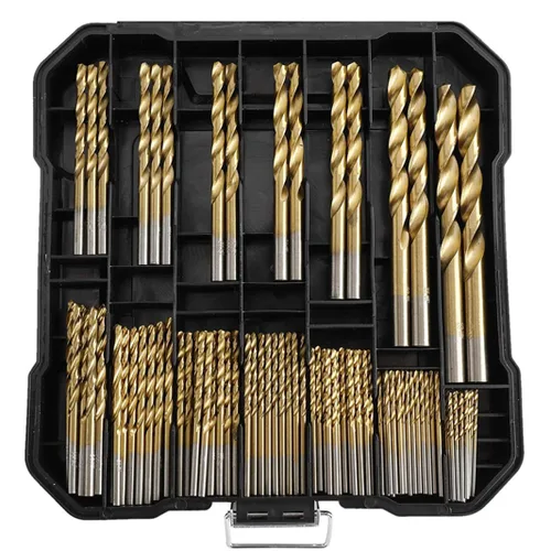 Miniatura 9 de Juego de 99 brocas de titanio, punta de 118 grados, kit de brocas de alta velocidad con estuche de almacenamiento, tamaños de 0.06 a 0.39 pulgadas
