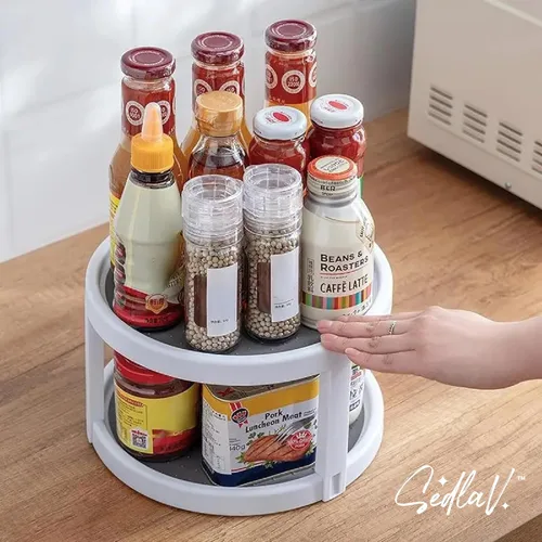 Miniatura 2 de SEDLAV Organizador giratorio para especias, almacenamiento giratorio de condimentos de especias para cocina, soporte de especias giratorio