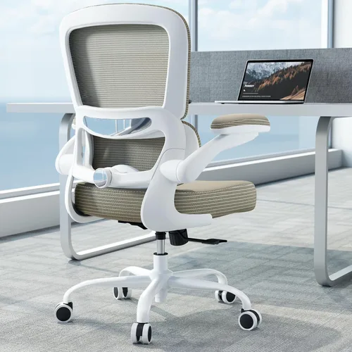 Miniatura 25 de TRALT Silla de oficina ergonómica, silla de escritorio con soporte lumbar ajustable, silla de computadora cómoda de malla con reposabrazos Rosa