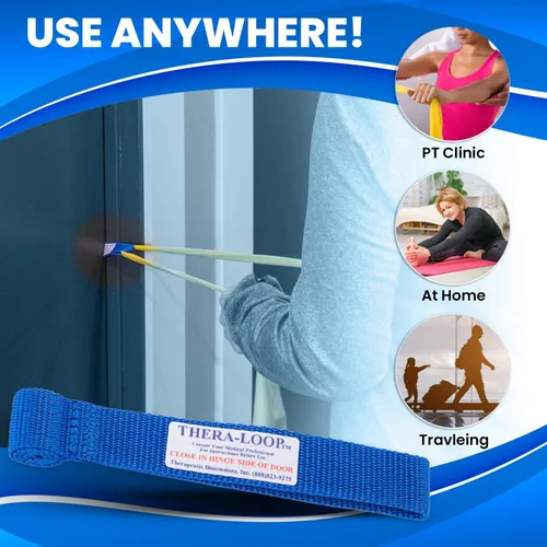 Miniatura 3 de RangeMaster Anclajes de puerta TheraLoop │ Antideslizante │ Complementa bandas o tubos de ejercicio │ Ideal para hacer ejercicio o fortalecer Azul