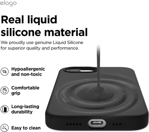 Miniatura 3 de elago Funda de silicona compatible con iPhone 17e y iPhone 16e, funda de silicona líquida de alta calidad, funda protectora de cuerpo completo, a