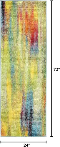 Miniatura 2 de Unique Loom colección Lyon - Alfombra abstracta y moderna, Polipropileno, Azul (multi/blue)