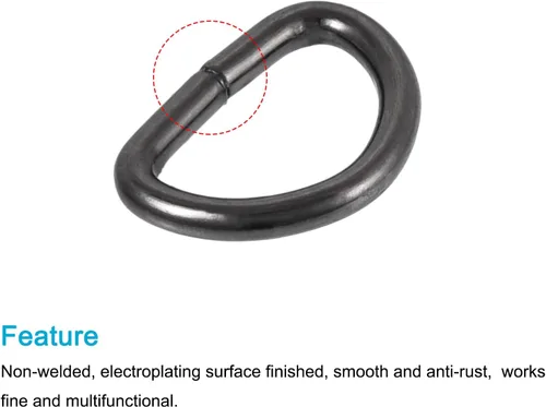 Miniatura 4 de METALLIXITY Metal Rings Non-welded D-shaped Ring Buckles for Hardware DIY Keychains Card Holders Purse