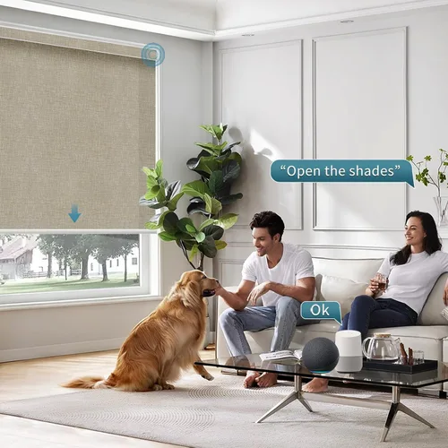 Miniatura 4 de Cortinas enrollables inteligentes de filtrado de luz motorizadas compatibles con HomeKit, persianas inteligentes para ventanas con 1% de apertura
