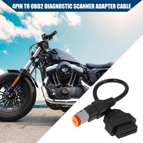 Miniatura 3 de Cable adaptador de escáner de diagnóstico de 4 pines a OBD2 para Harley / motocicleta interior OBDII de 16 pines a 4 pines para leer información