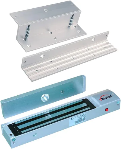 Visionis FPC-5192 Cerradura electromagnética interior de 600 libras con soporte L y Z de 600 libras para puerta de entrada Maglock de control de