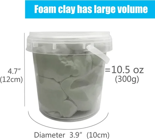 Miniatura 4 de Arcilla de modelado Air Dry de 10.5 onzas, arcilla mágica ultraligera, masa de moldura para bricolaje, colores primarios para niños, kit de Gris
