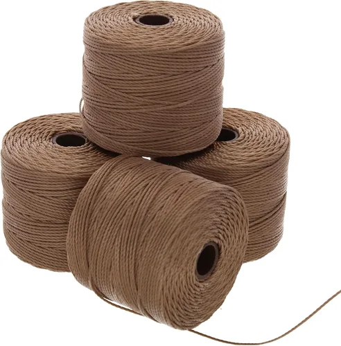 Miniatura 96 de The Beadsmith S-Lon Cordón para Cuentas – Cordón de Nylon Torcido de 0.5 mm para Ensartar, Paquete de 4, Mezcla de Neutrales Fríos, TEX210, 77