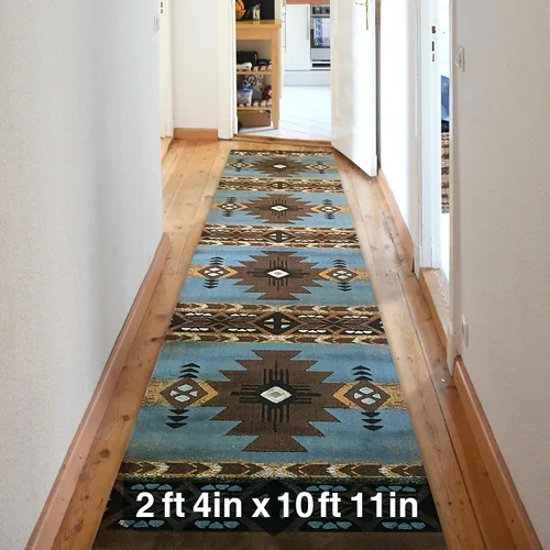 Miniatura 15 de YHSF South West - alfombra estilo nativo americano del suroeste C318 - fácil de limpiar, gruesa, suave, duradera, alfombra inspirada en tribus