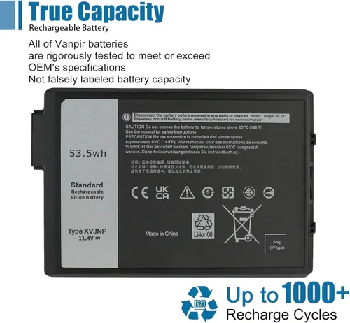 Miniatura 5 de XVJNP - Batería de repuesto para laptop Dell Latitude 5430 7330 Rugged Extreme P148G P148G001 P149G P149G001 Series 6JRCP M0TN3 KD1CT 11.4V 53.5Wh
