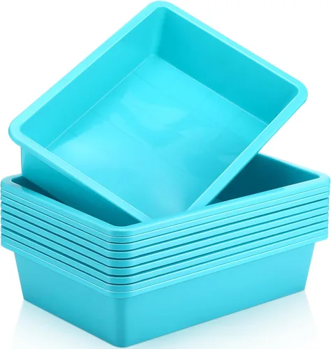 Miniatura 11 de Hoteam Bandeja organizadora de almacenamiento plana, bandeja de papel para aula, organizador de archivos apilable de plástico para escuela, oficina