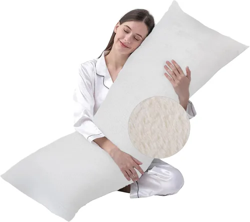 Miniatura 22 de DOWNCOOL Relleno de Almohada Grande para el Cuerpo - Almohada Transpirable de Cuerpo Completo para Personas que Duermen de Lado - Almohada de Cama