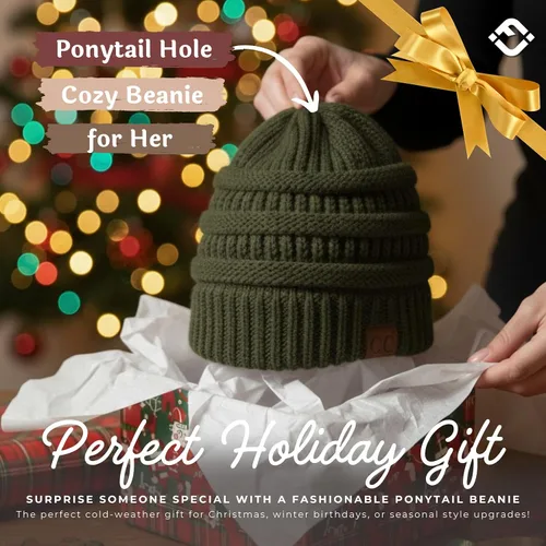 Miniatura 210 de Funky Junque - Gorro para mujer con ranura para cola de caballo
