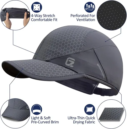 Miniatura 2 de GADIEMKENSD Stretch Running Hat with Soft Brim, Quick Dry, Unstructured, Unisex-Adult