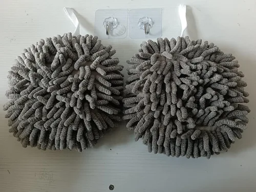 Miniatura 7 de Ivymei Paquete de 3 toallas de mano de felpilla mullidas, bonitas toallas de mano colgantes con lazo para cocina y baño, toallas de baño de mano