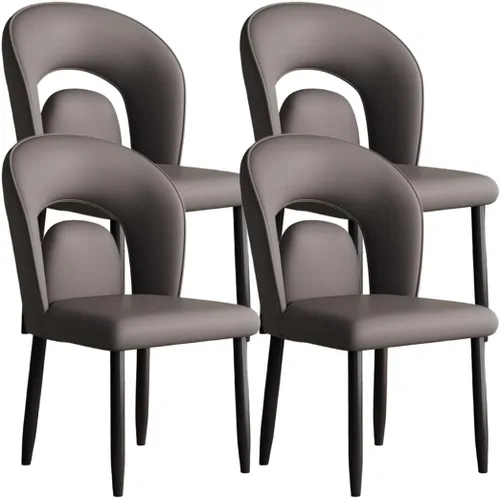 Miniatura 17 de YVYKFZD Leather Dining Chairs, Kitchen Chairs Set with Curved Back, Upholstered Dining Room Chair, Armless Comfy Side Chair, for Living Room