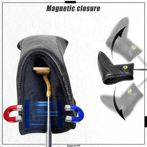 Miniatura 4 de Cubierta clásica duradera para cabeza de palo de golf Craftsman Golf para Driver, Maderas, Híbridos y Cubierta para putter de mazo de hoja