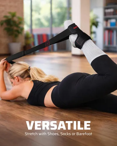 Miniatura 5 de THEFITGUY - Correa de estiramiento cuádruple con soporte de tobillo para fisioterapia 4-loop non-elastic strap for quad and hip flexor stretching