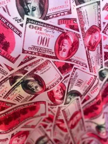 Miniatura 2 de LUVFABRICS Tela de elastano elástica en 4 direcciones con patrón de dólares de dinero, billete de cien dólares, se vende por yarda