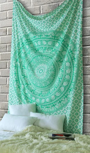Miniatura 22 de RAJRANG - Tapiz de mandala indio para colgar en la pared, diseño hippie, de elefante, playa, decoración de dormitorio universitario, bohemio, boho.